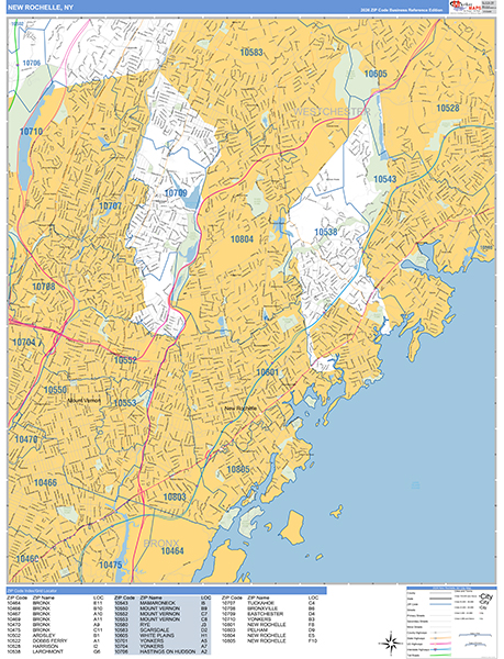 New Rochelle Wall Map